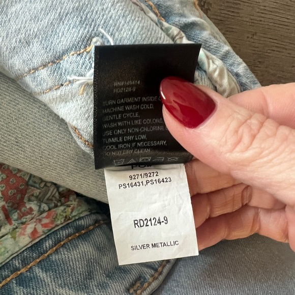 Johnny Was Sassoon Sancere Straight Leg Jean In Silver Metallic Size 30 - Picture 9 of 10